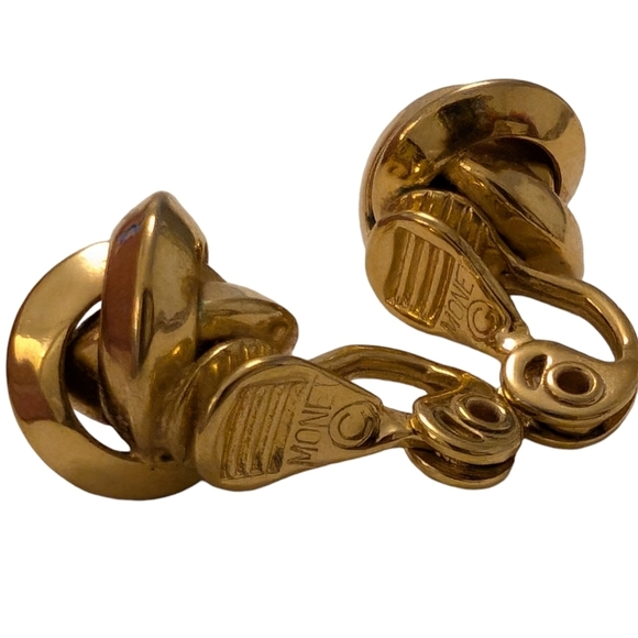 MONET Love Knot Gold GF Clip-On Earrings - Picture 5 of 10